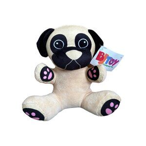 Pug Dog Plush Puppy Stuffed Animal BJ Toy Paws Lovey Soft Face Pillow 8” Sitting